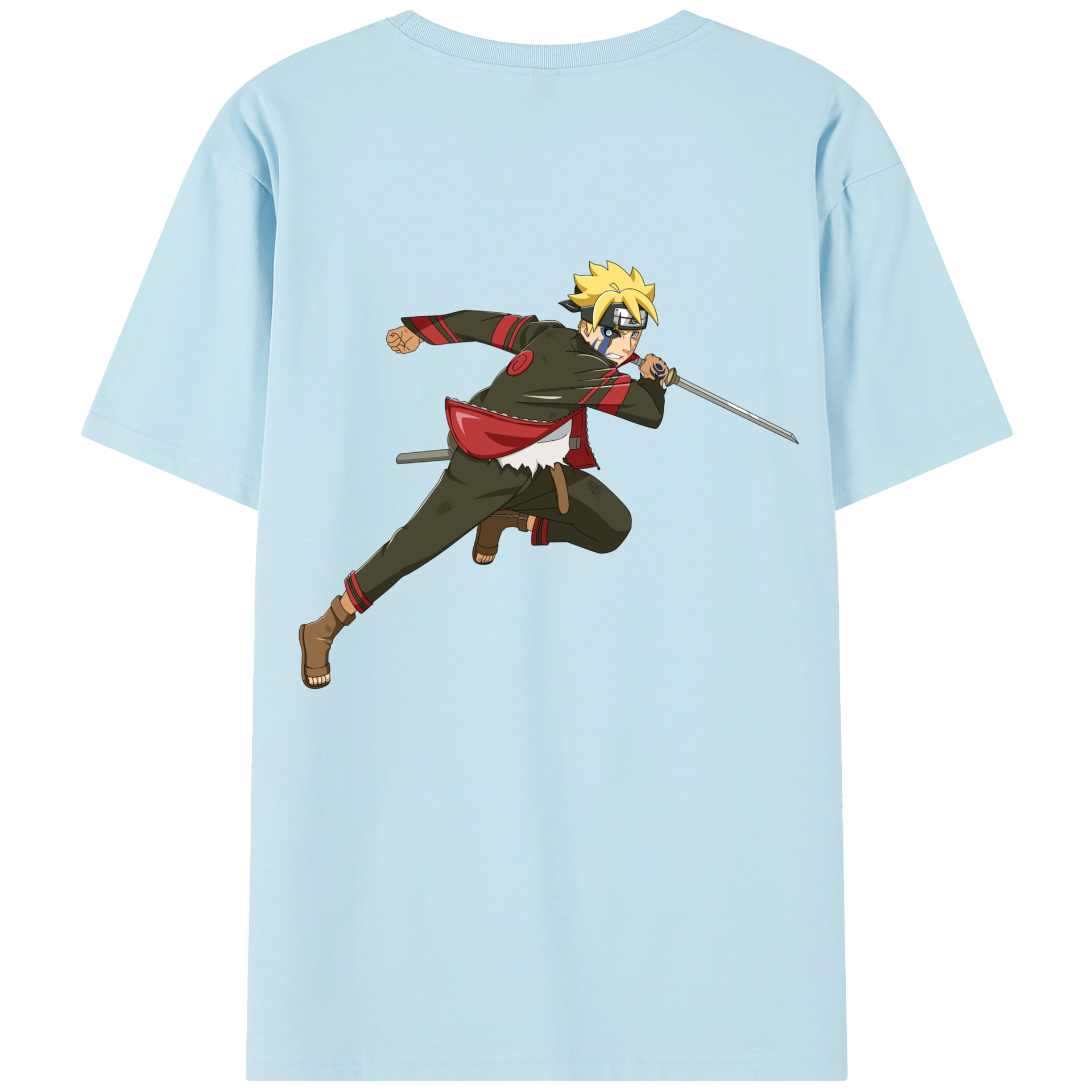 （画像用） NARUTO -ナルト- うずまき ボルト Uzumaki Boruto 綿100％半袖Tシャツ（背面プリント）